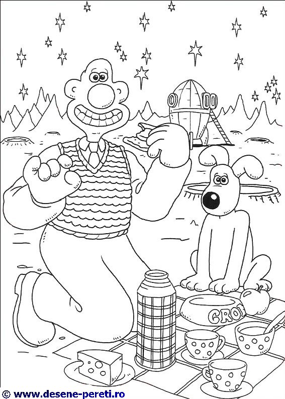 Wallace si Gromit desene de colorat